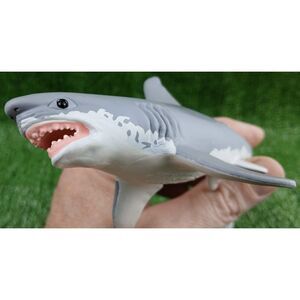 Great White Shark Toy Figure Ocean Animal Figurine Sea Creature Wild Safari Gray
